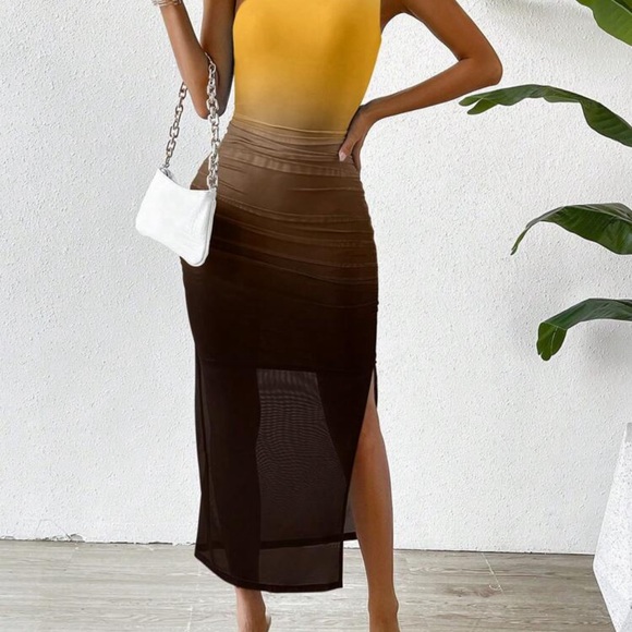 SHEIN ombré one shoulder split thigh dress - Picture 4 of 4